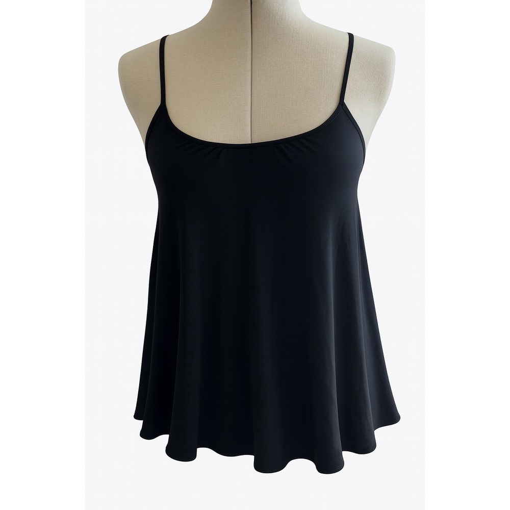 All Saints Black Spaghetti Strap Swing Tank Top 6‎ Chiffon Minimalist Layering
